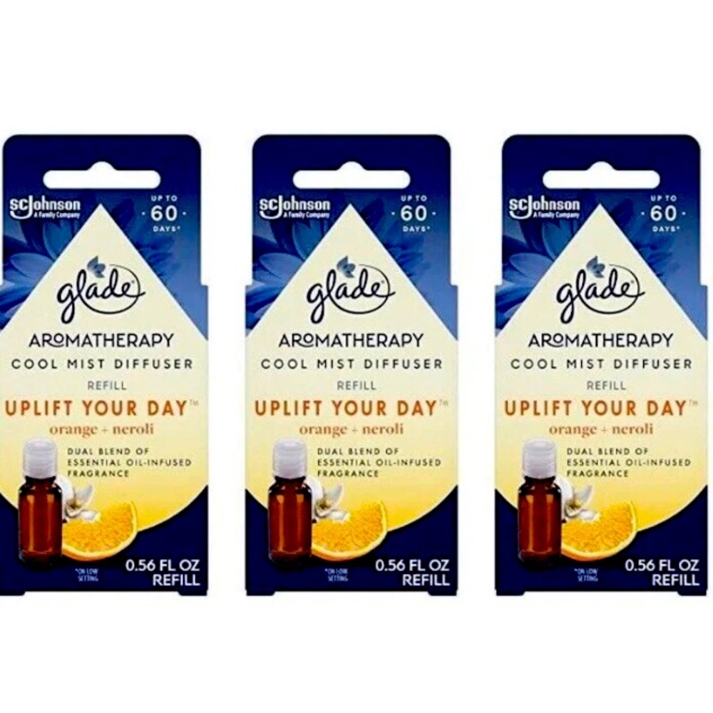 Glade Essential Oil Diffuser Lot Of 3 Refills Aromatherapy Orange Neroli 0.56oz